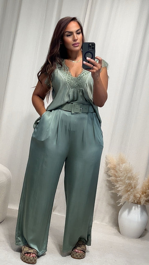 Pantalon satiné ARIANNA pince.